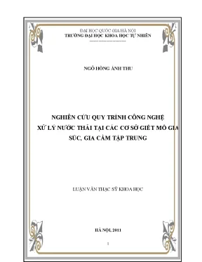 Nghiên cứu quy trình công nghệ xử lý nước thải tại cơ sở