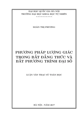 Phương Pháp Lượng Giác Trong Bất Đẳng Thức Và Bất Phương