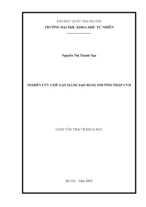 Nghiên cứu chế tạo màng ZnO bằng phương pháp CVD