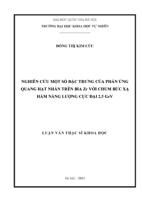 Nghiên cứu phản ứng quang hạt nhân trên bia Zr với chùm 