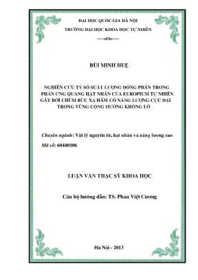 Nghiên cứu tỷ số suất lượng đồng phân trong phản ứng