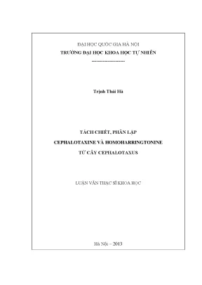 Tách Chiết Cephalotaxine và Homoharringtonine Từ Cây