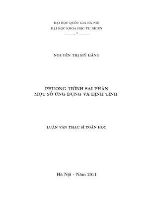 Nghiên cứu phương trình sai phân và ứng dụng trong toán học