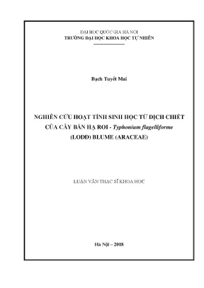 Nghiên cứu hoạt tính sinh học từ cây Bán hạ roi