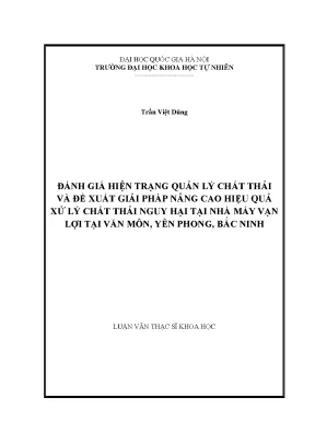 Đánh Giá Quản Lý Chất Thải Nguy Hại Tại Nhà Máy Vạn Lợi