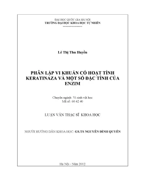Phân lập vi khuẩn keratinaza và đặc tính enzim trong
