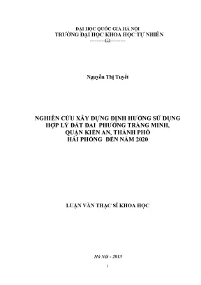 Nghiên cứu sử dụng hợp lý đất đai tại phường Tràng Minh,