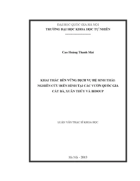 Khai Thác Bền Vững Dịch Vụ Hệ Sinh Thái Tại Vườn Quốc