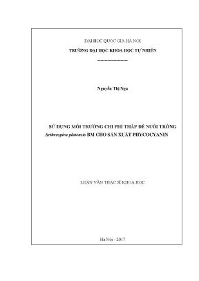 Nghiên cứu nuôi trồng Arthrospira platensis BM trong môi 