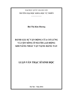 Đánh Giá Vận Động Cơ Lưng và Cột Sống Khi Nâng Vật Nặng