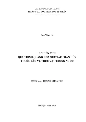 Nghiên cứu quang hóa xúc tác phân hủy thuốc bảo vệ thực