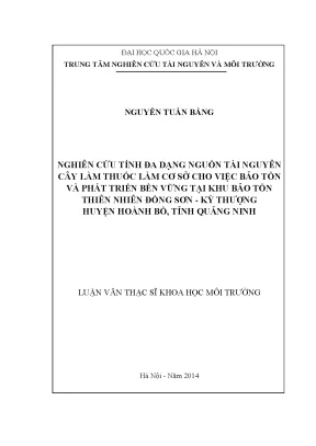 Nghiên cứu đa dạng cây thuốc tại khu bảo tồn thiên nhiên