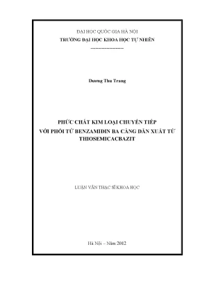 Nghiên cứu phức chất kim loại chuyển tiếp với phối tử