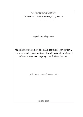 Nghiên cứu bồi lắng lòng hồ Hòa Bình và nguyên nhân gây