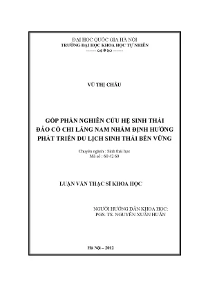 Nghiên cứu phát triển du lịch sinh thái bền vững tại đảo