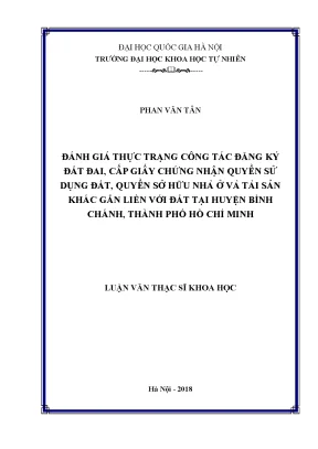 Đánh Giá Công Tác Đăng Ký Đất Đai Tại Huyện Bình Chánh