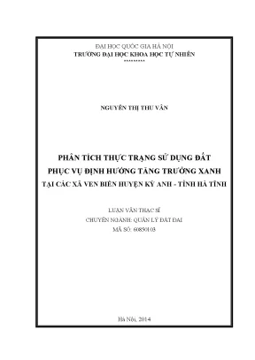 Phân Tích Sử Dụng Đất Tăng Trưởng Xanh Tại Các Xã Ven