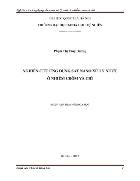Ứng dụng sắt nano trong xử lý nước ô nhiễm crom và chì