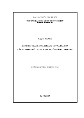 Đặc điểm thạch học và địa hóa đá mafic siêu mafic khu 