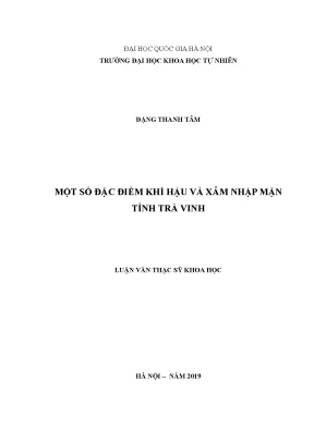 Đặc điểm khí hậu và xâm nhập mặn tỉnh Trà Vinh