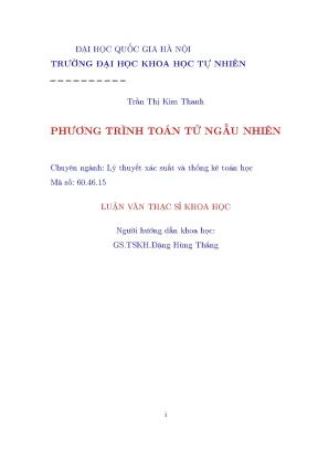 Nghiên cứu phương trình toán tử ngẫu nhiên trong lý