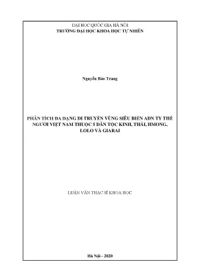 Phân Tích Đa Dạng Di Truyền ADN Ty Thể Người Việt Nam