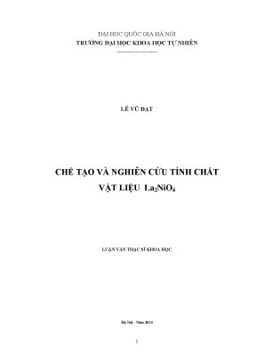 Nghiên cứu và chế tạo vật liệu La2NiO4: Tính chất và ứng
