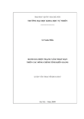 Đánh Giá Xâm Nhập Mặn Tại Các Sông Chính Tỉnh Kiên Giang