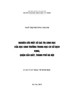 Nghiên cứu giá trị sinh học của học sinh trung học cơ sở