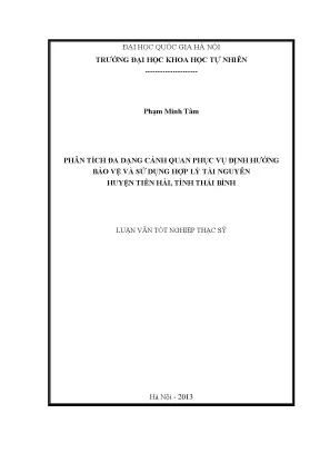 Phân Tích Đa Dạng Cảnh Quan Tại Huyện Tiền Hải, Thái Bình