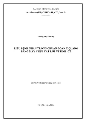 Liều Bệnh Nhân Trong Chẩn Đoán X Quang Bằng Máy CT