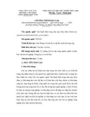 Chương Trình Đào Tạo Liên Thông Nghề Vận Hành Điện Trong 