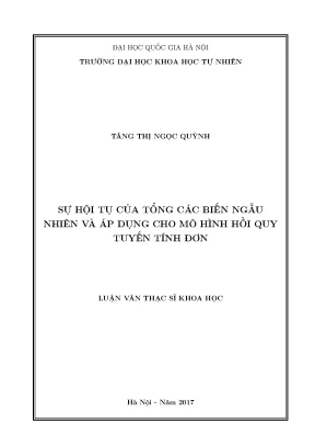 Sự Hội Tụ Của Tổng Biến Ngẫu Nhiên Và Ứng Dụng Trong Mô