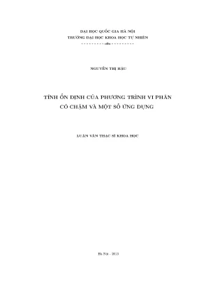 Tính ổn định của phương trình vi phân có chậm và ứng dụng
