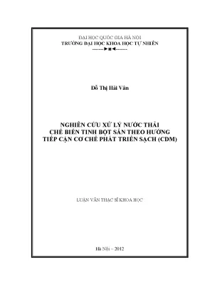 Nghiên cứu xử lý nước thải chế biến tinh bột sắn theo cơ
