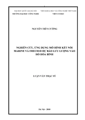 Nghiên cứu ứng dụng mô hình Marine và Imech1D dự báo lưu 