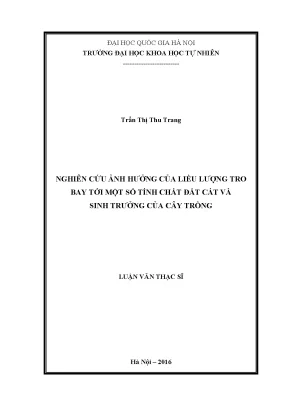 Ảnh hưởng của tro bay đến tính chất đất cát và sự sinh