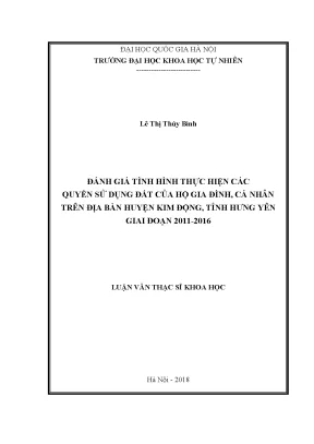 Đánh Giá Quyền Sử Dụng Đất Của Hộ Gia Đình Tại Huyện Kim