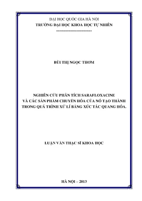 Nghiên cứu phân tích Sarafloxacin và sản phẩm chuyển hóa