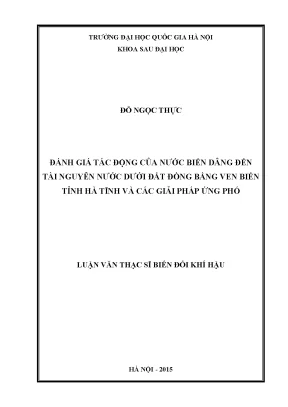Đánh Giá Tác Động Nước Biển Dâng Đến Tài Nguyên Nước