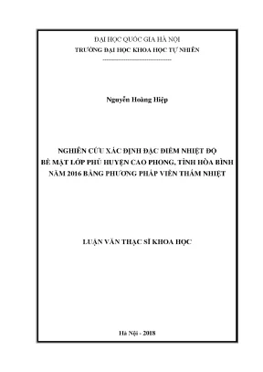 Nghiên cứu nhiệt độ bề mặt lớp phủ huyện Cao Phong, Hòa