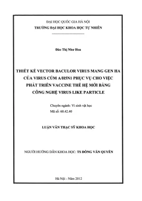 Thiết kế vector virus baculovirus mang gen HA của virus