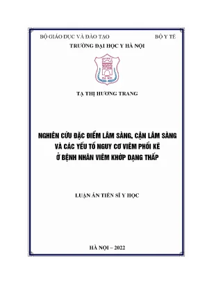 Nghiên cứu viêm phổi kẽ ở bệnh nhân viêm khớp dạng thấp