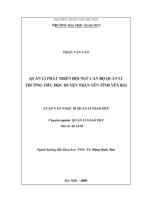 Quản lý phát triển đội ngũ cán bộ quản lý trường tiểu
