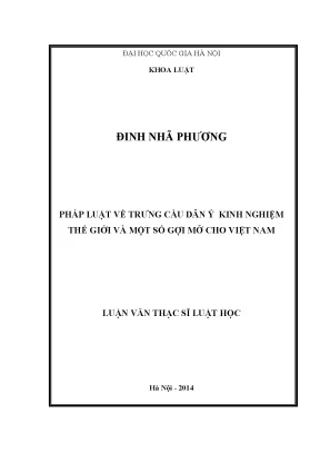 Kinh Nghiệm Thế Giới Về Trưng Cầu Dân Ý Và Gợi Mở Cho