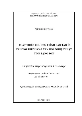 Phát Triển Chương Trình Đào Tạo Tại Trường Trung Cấp Văn