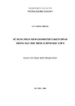 Ứng dụng phần mềm Geometer's Sketchpad trong dạy học