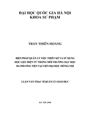 Biện Pháp Quản Lý Học Liệu Điện Tử Trong Dạy Học Đa