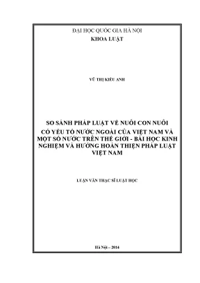 So sánh pháp luật nuôi con nuôi có yếu tố nước ngoài: