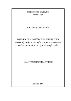 Nghiên cứu tội mua dâm người chưa thành niên theo Bộ